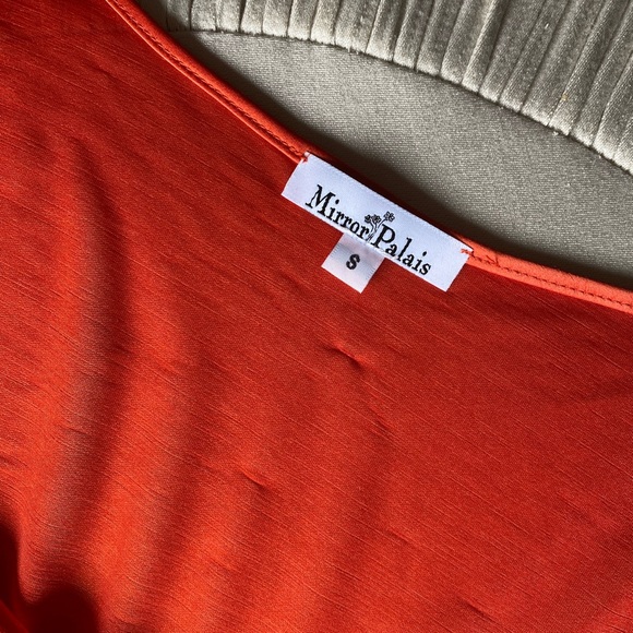 Mirror Palais Scarlet Red Sheer Cover Blouse Crop Top Cardigan - Picture 4 of 6